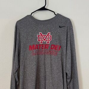 Nike Gray Long Sleeve Mater Dei Lacrosse Tee